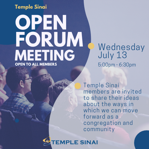 Banner Image for Temple Sinai Open Forum